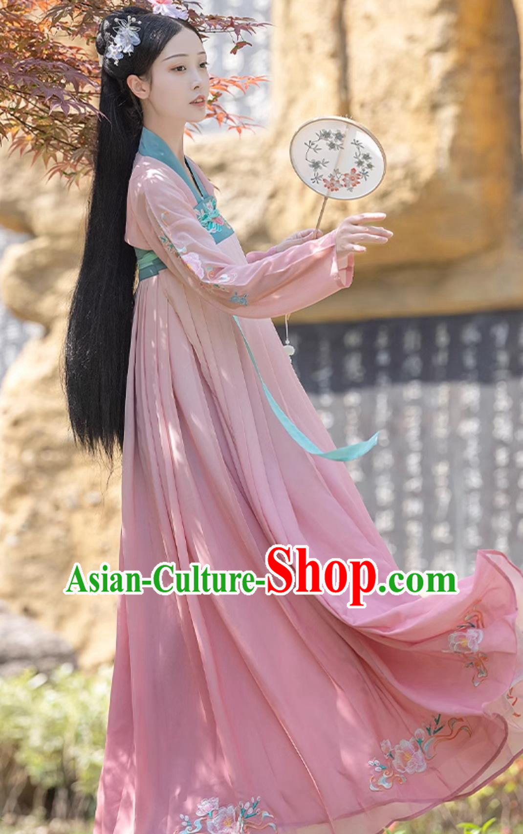 Chinese Tang Dynasty Clothing Traditional Pink Hanfu Dress Ancient China Young Lady Costume