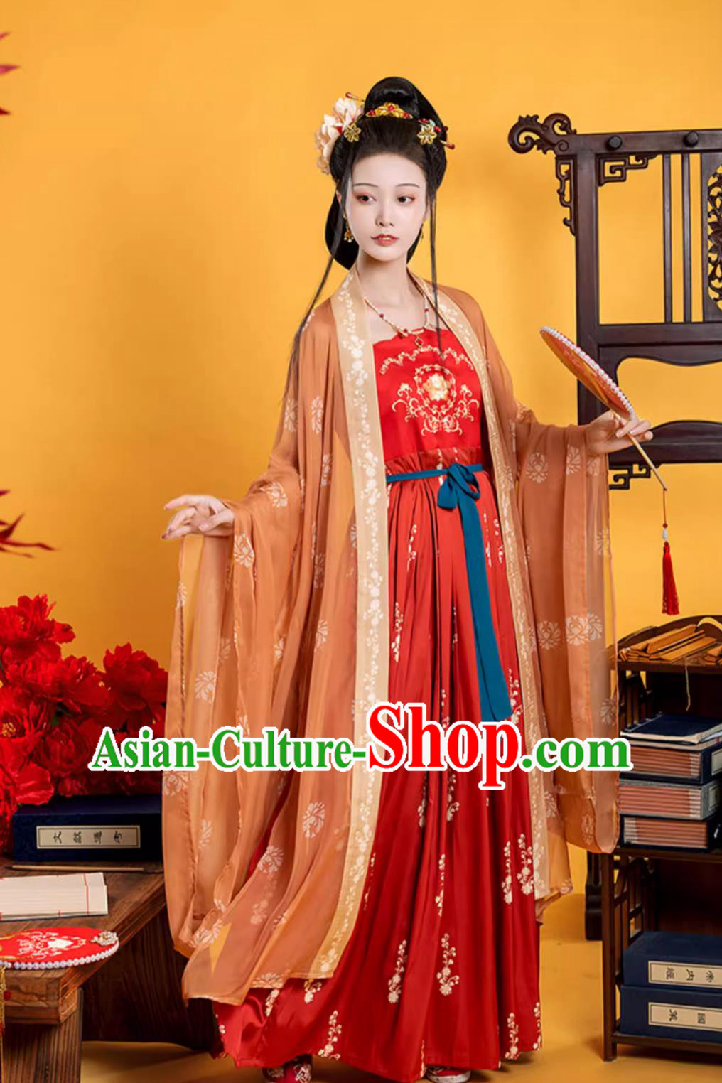 Ancient China Princess Costume Chinese Tang Dynasty Bride Clothing Traditional Wedding Red Hanfu Dress