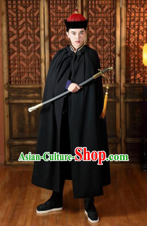Chinese Qing Dynasty Soldier Clothing Ancient China Warrior Costume Traditional Northern Navy Outfit