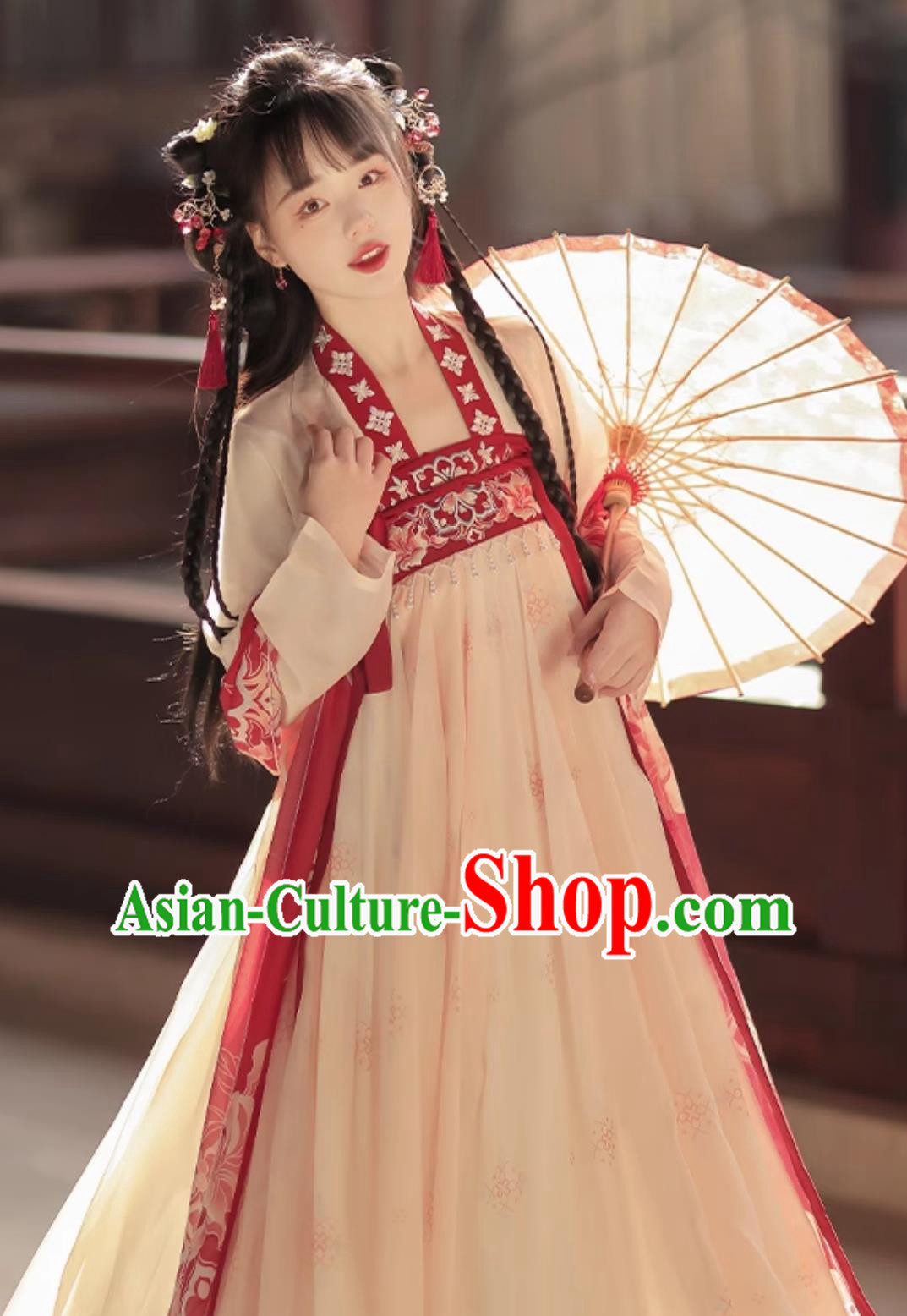 Traditional Hanfu Dress Chinese Tang Dynasty Young Lady Clothing Ancient China Princess Costume