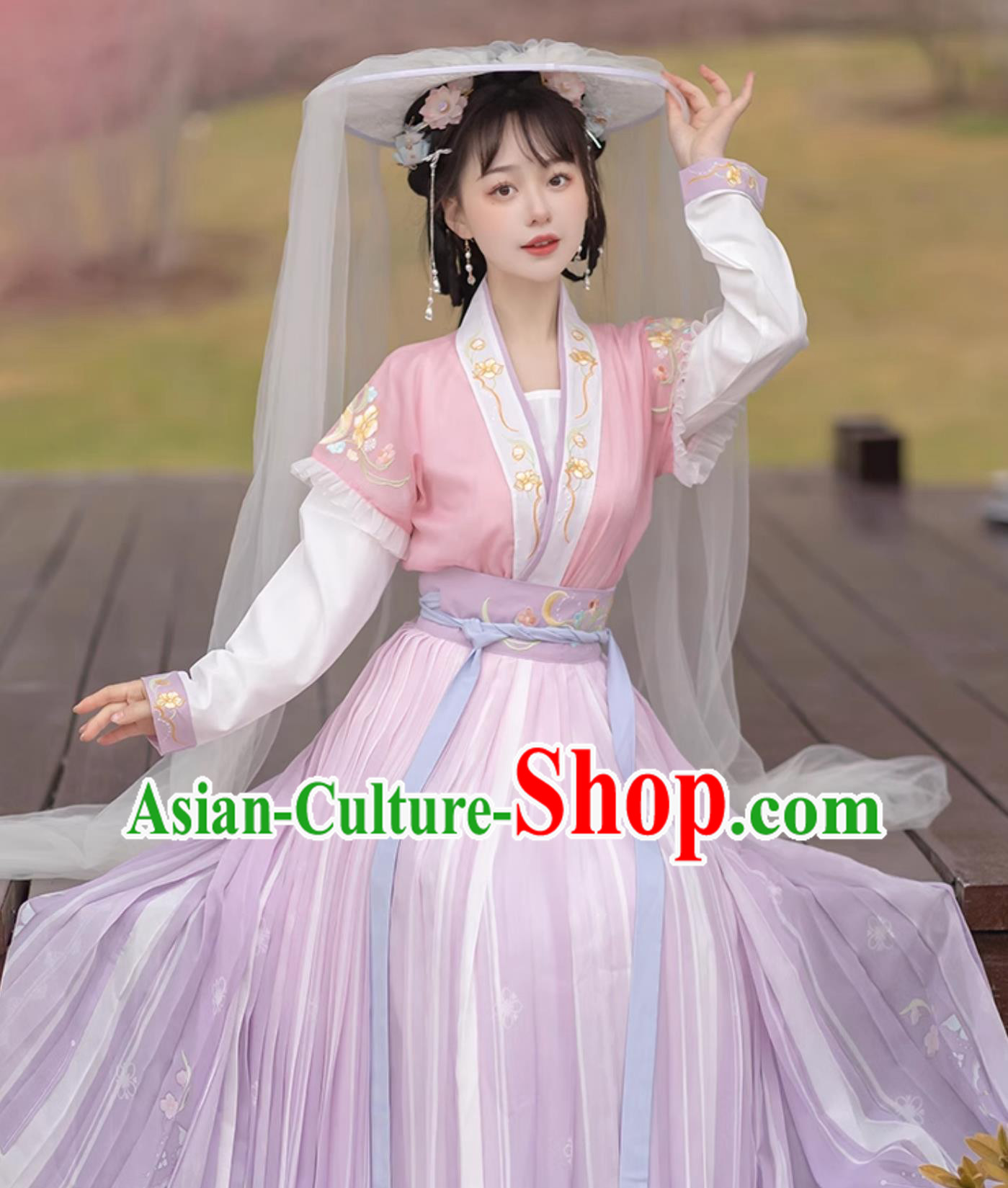 Ancient China Princess Costume Traditional Lilac Hanfu Dress Chinese Tang Dynasty Young Lady Clothing