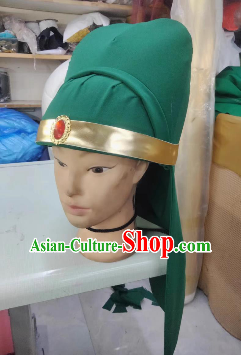 Ancient China Hat Three Kingdoms Period Guan Yu Headwear Traditional Hanfu Gwan Yu Helmet