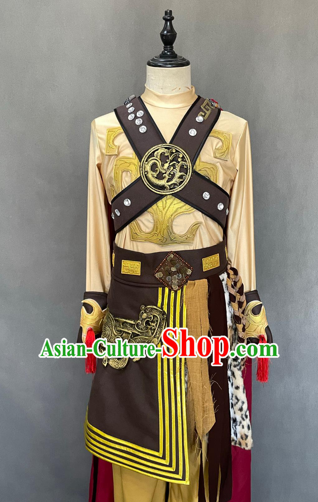 Chinese Ancient Time Tribal Chief Costume Priest Clothing China Drama Dance Garment
