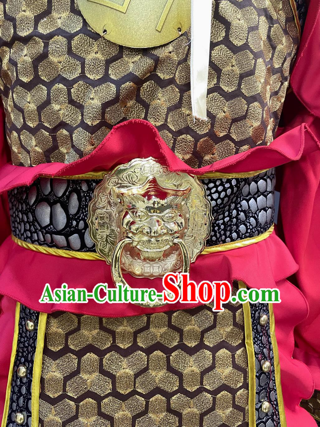 Chinese Song Dynasty Hero Costume Ancient China General Clothing Traditional TV Drama Yue Fei Red Armor