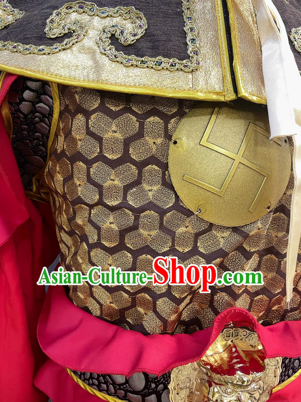 Chinese Song Dynasty Hero Costume Ancient China General Clothing Traditional TV Drama Yue Fei Red Armor