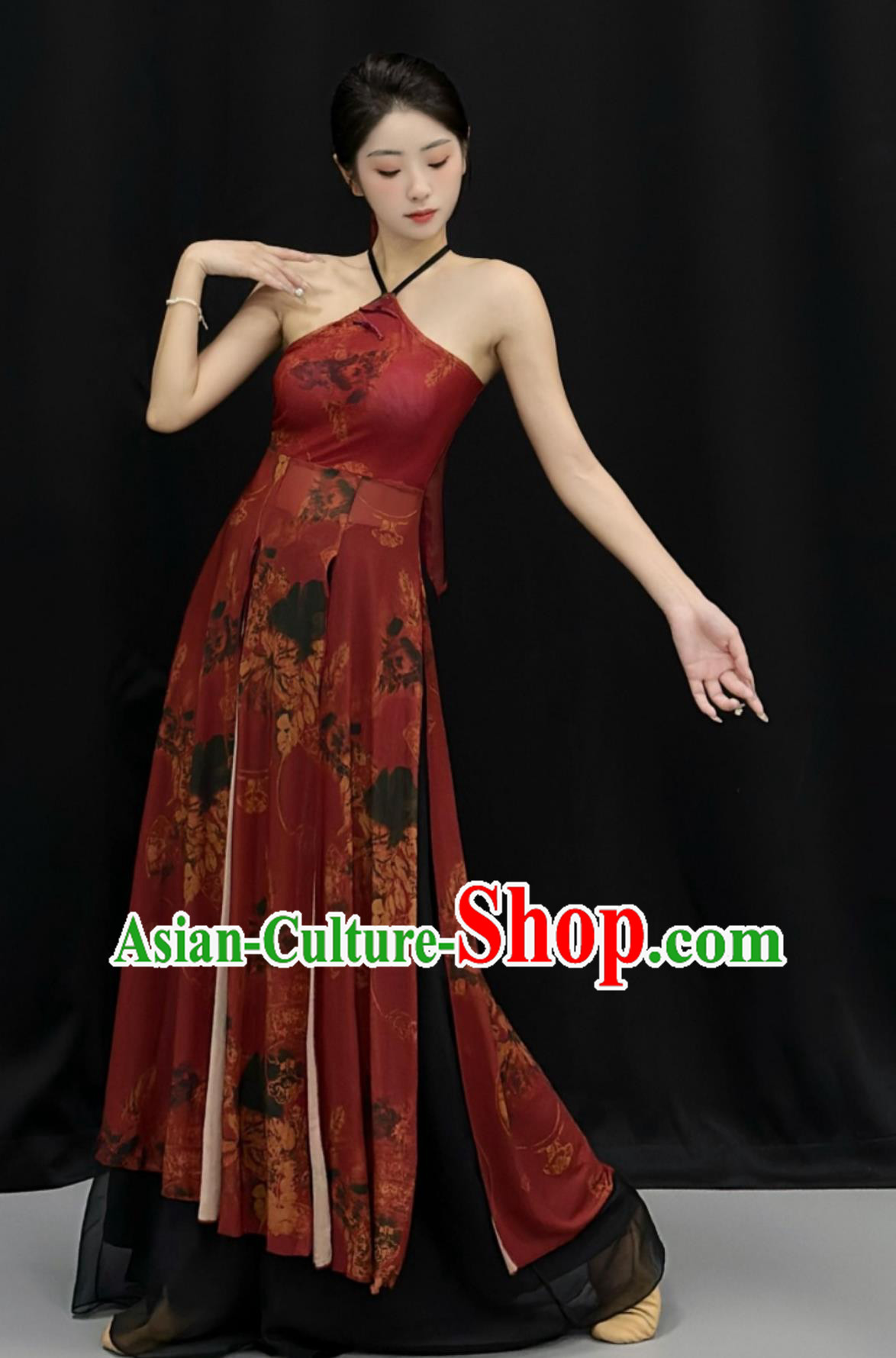 Top Jazz Dance Clothing Woman Solo Dance Qipao Dress Chinese Classical Dance Costume