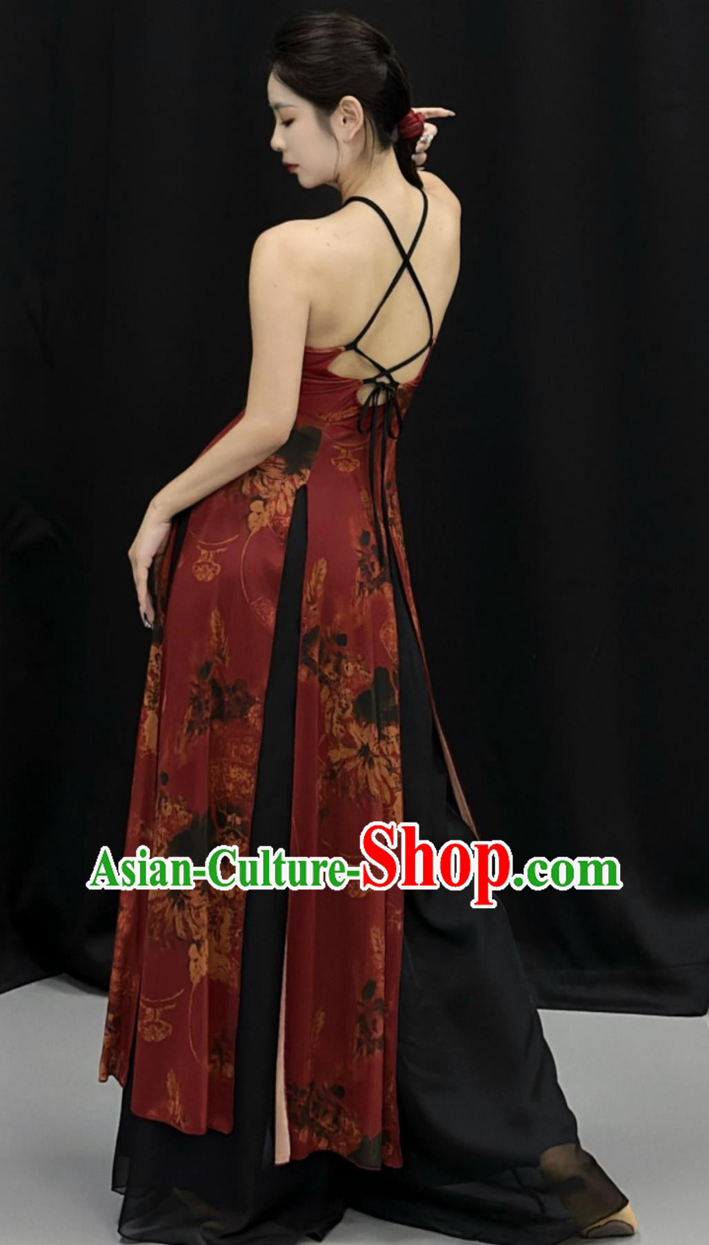 Top Jazz Dance Clothing Woman Solo Dance Qipao Dress Chinese Classical Dance Costume