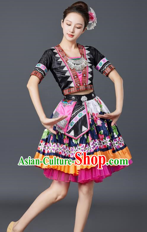 Miao Dance Costumes Minority Style Costumes Tujia And Yi Adult Stage Performance Costumes