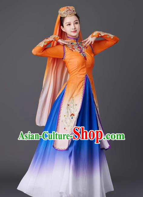 Xinjiang Minority Uyghur Dance Costumes Performance Costumes High End China Ethnic Style Performance Costumes