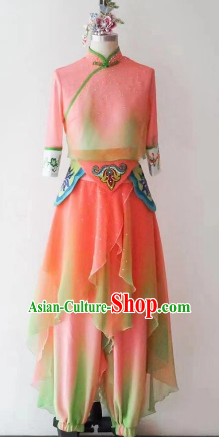 Classical Dance Costumes Painted Tea Leisurely Lyrical Dance Costumes For Women Elegant National Style Jiaozhou Yangko Costumes Tea Picking Dance