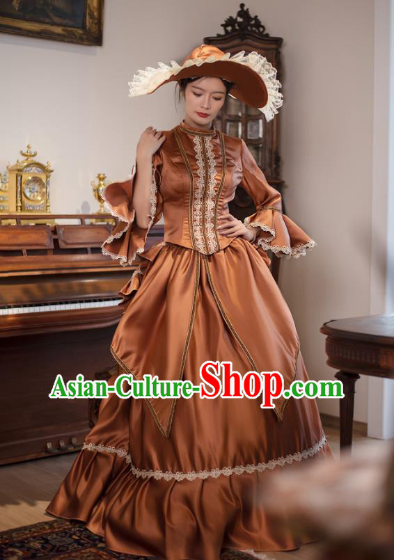 European th Century Retro Aristocratic Dress Court Costume Drama Basil Dress Classical Long Dress