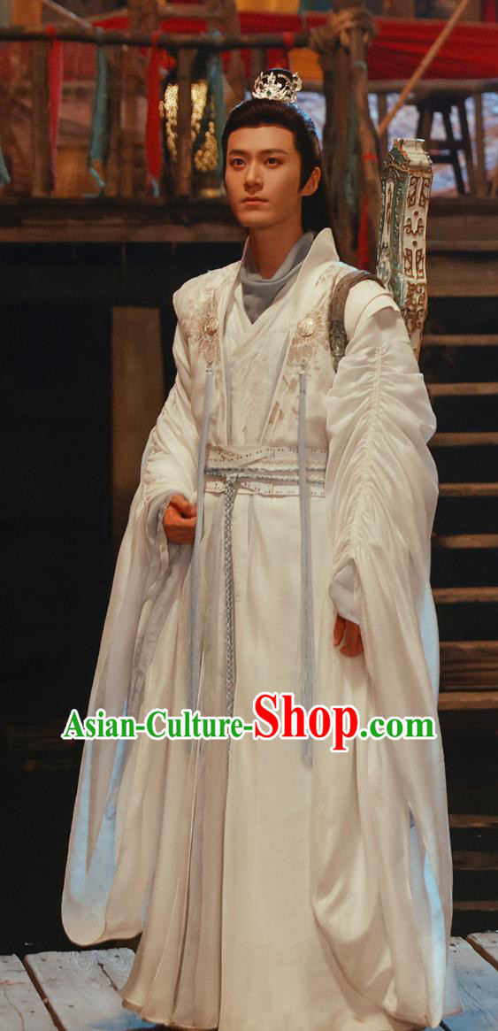 TV Series Sword and Fairy 4 Young Warrior Murong Zi Ying White Costumes Xian Xia Drama Chinese Ancient Super Hero Clothing