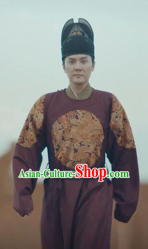 Chinese Ancient Prince Clothing TV Series The Imperial Age Yan King Zhu Di Costumes Ming Dynasty Dragon Robe