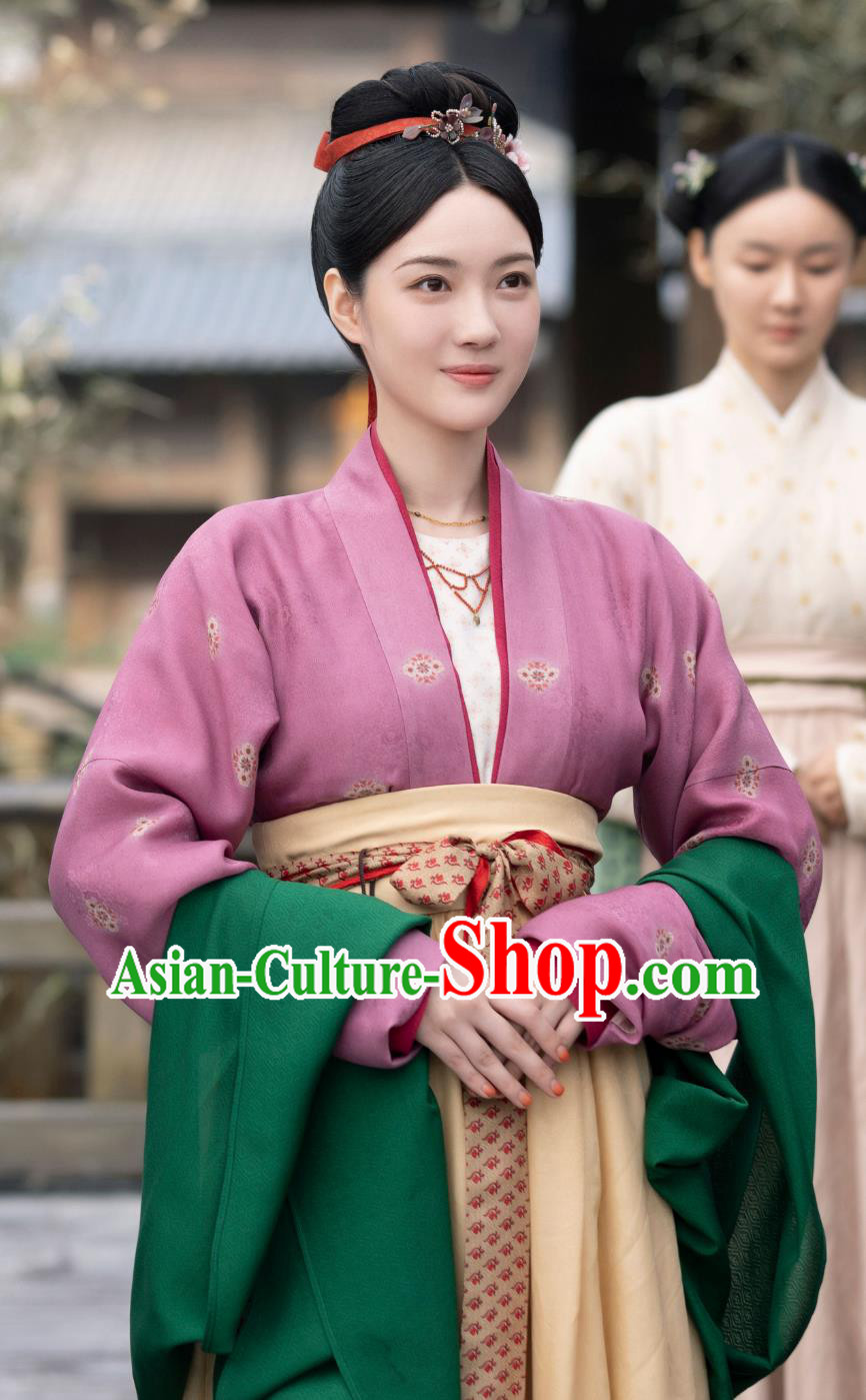 TV Series Scent Of Time Ancient Noble Concubine Meng Yi Fei Costumes Chinese Song Dynasty Young Woman Hanfu Clothing