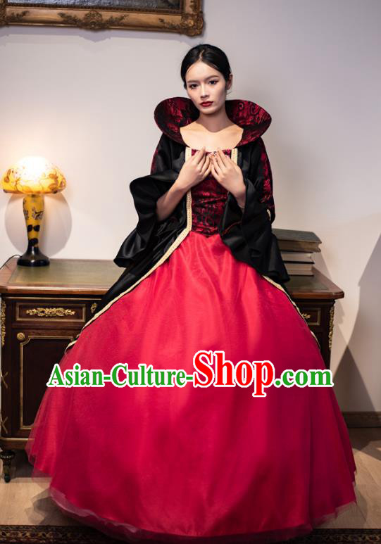 European Court Costume  Middle Ages British Nobility Retro Dark Gothic Halloween Dress