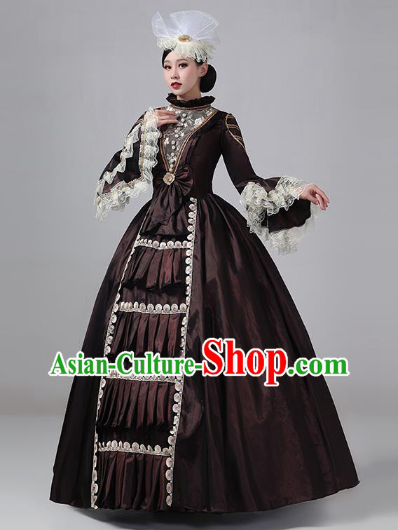 Coffee Stage Show Clothing Drama Costume European Court Dress French Medieval Aristocratic Long Dress Retro Princess Garment