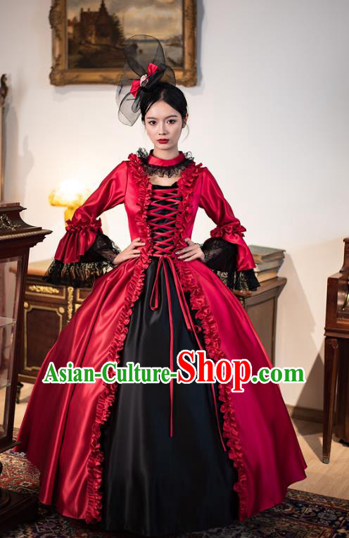 European Style Court Costume 19th Century British Aristocratic Retro Dark Gothic Dress Photo Stage Clothing