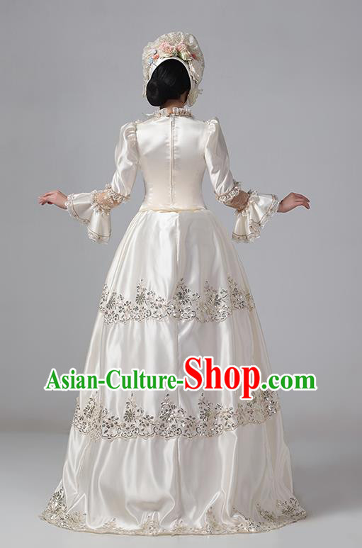 Champagne European Court Clothing British Medieval Victorian Retro Princess Classical Dress