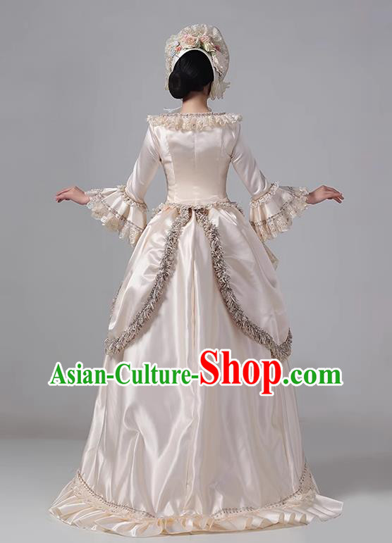 Champagne European Court Dress British Medieval Noble Retro Baroque Princess Classical Dress