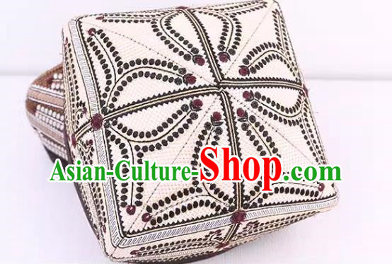 China Xinjiang Dance Men Hat High End Ethnic Style Traditional Four Corner Flower Hat Dance Hat Uighur Square Dance Performance Hat