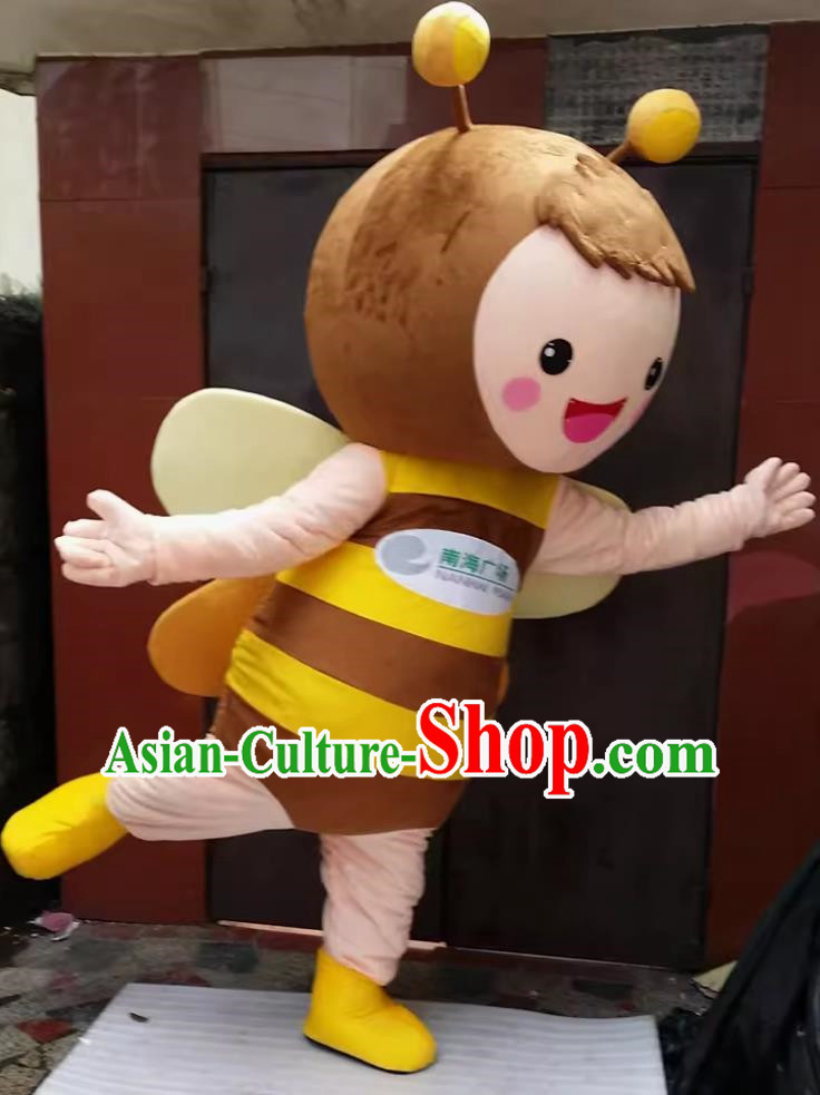 Big Bee Doll Costume Customized Brand Promotion Mascot Cartoon Adult Wearing Doll Costume Suit Distributing Flyer Puppet