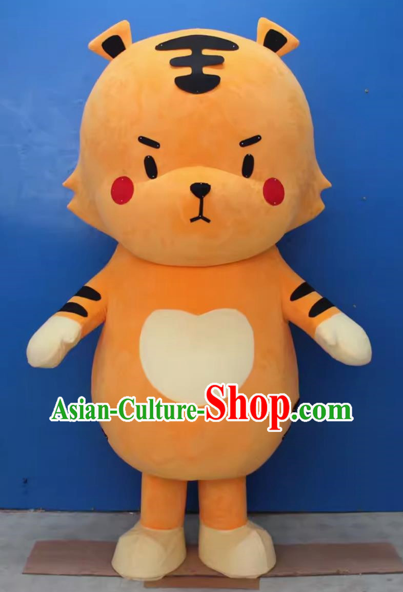 Cute Big Tiger Cartoon Doll Costume Adult Props Role Playing Year Of The Tiger Mascot Walking Doll Doll