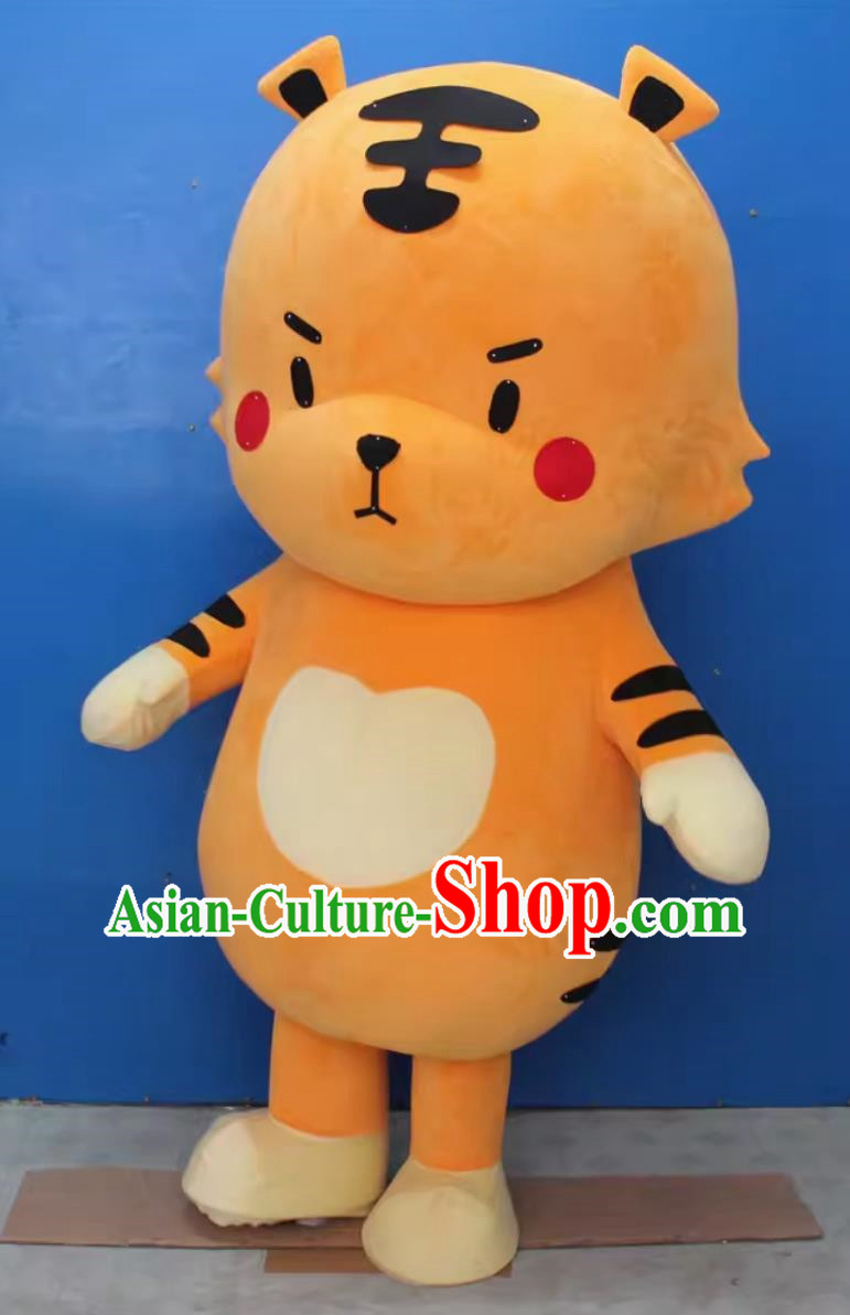 Cute Big Tiger Cartoon Doll Costume Adult Props Role Playing Year Of The Tiger Mascot Walking Doll Doll