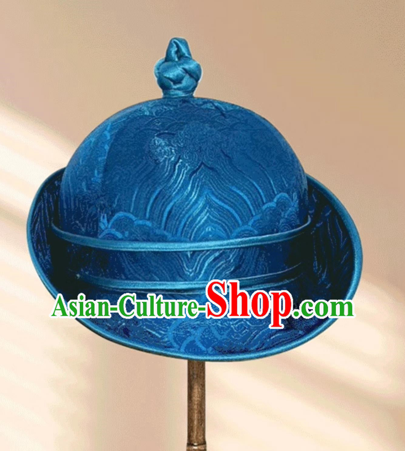 Cyan Men Adult Mongolian Hat Daily Hat Headwear