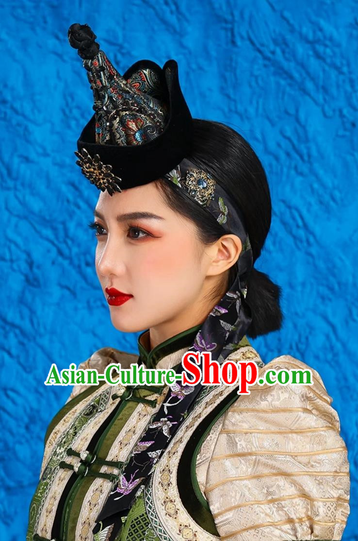 Mongolian Ethnic Minority Style Retro Hat Ancient Crown And Forehead Ornament Hairband Headband