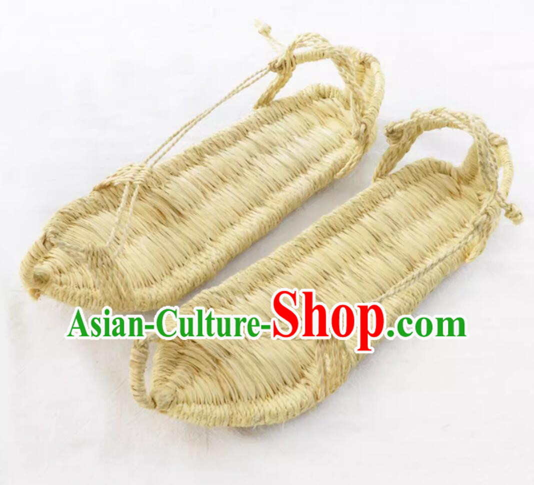 Top Handmade Monk Shoes Traditional Straw Shoes
