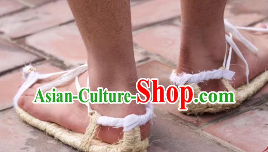 Traditional Straw Shoes Handmade Monk Shoes