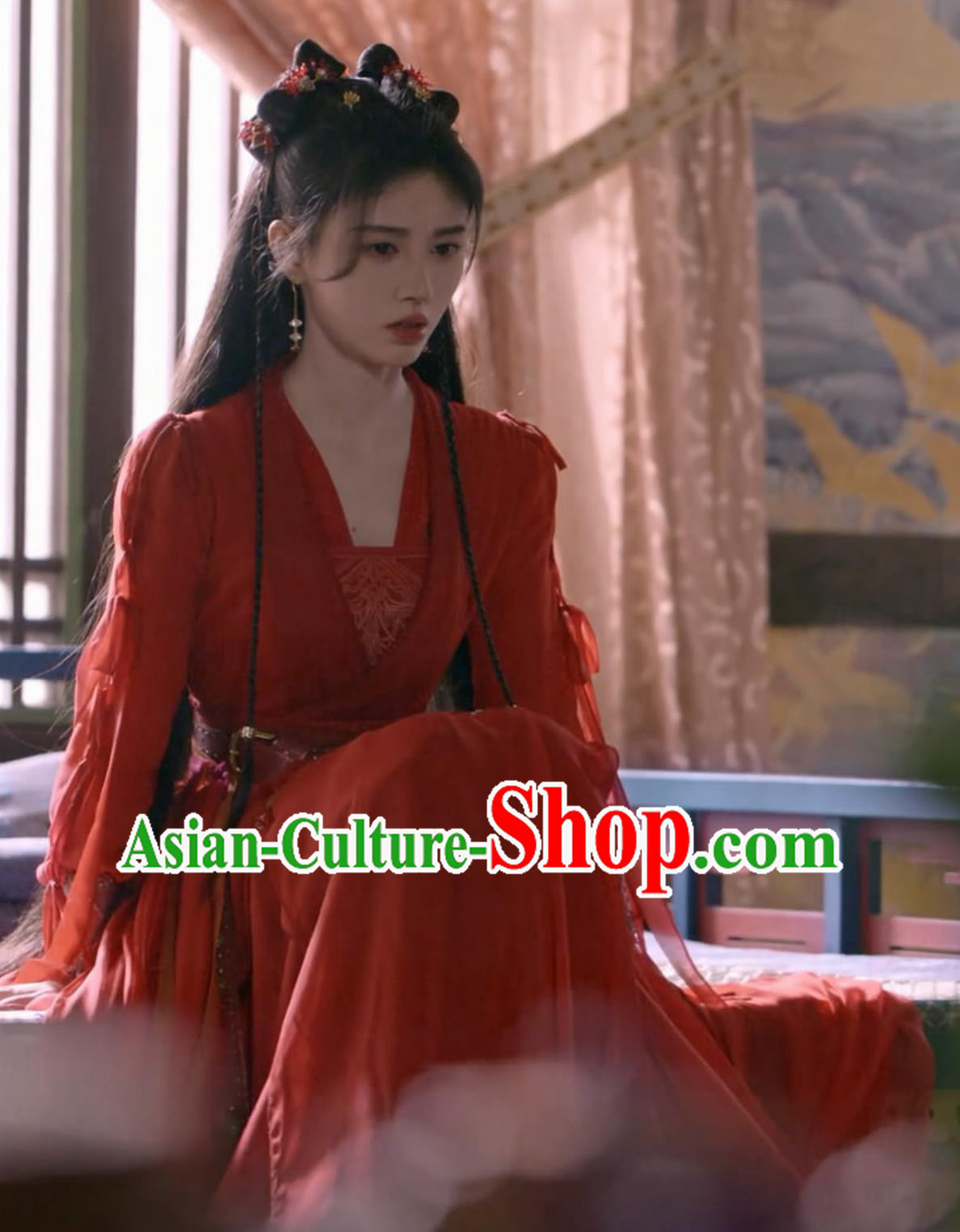Chinese Ancient Female Knight Clothing Xian Xia TV Series Sword and Fairy 4 Swordswoman Han Ling Sha Red Dresses