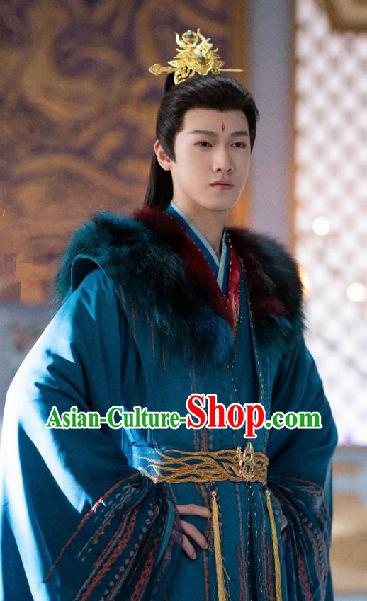 2024 Xian Xia TV Series The Last Immortal Fox King Hong Yi Blue Garment Costumes Chinese Ancient Swordsman Master Clothing