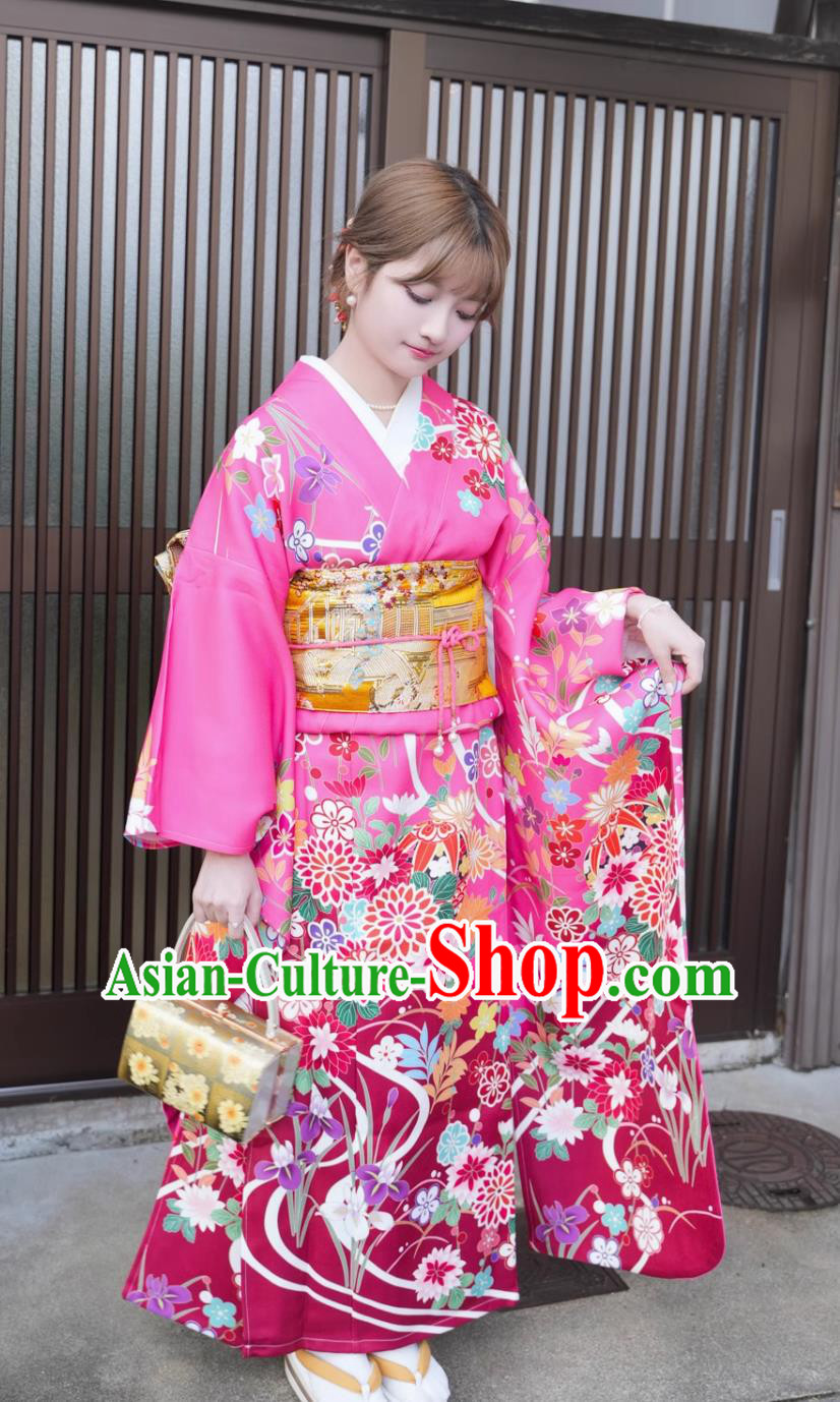 Japanese Traditional Kimono Ceremony Formal Dress Large Shocksleeves Costume