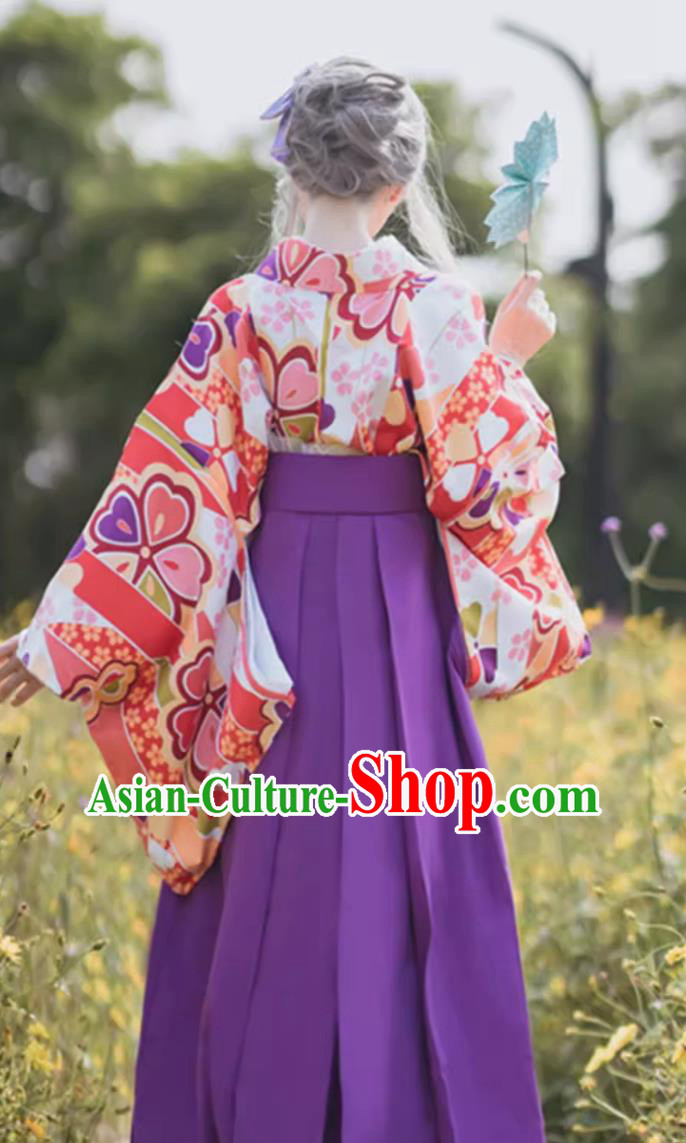 Japanese Traditional Formal Attire Women Hakama Graduation Hakama Skirt Girl Style Kimono Set