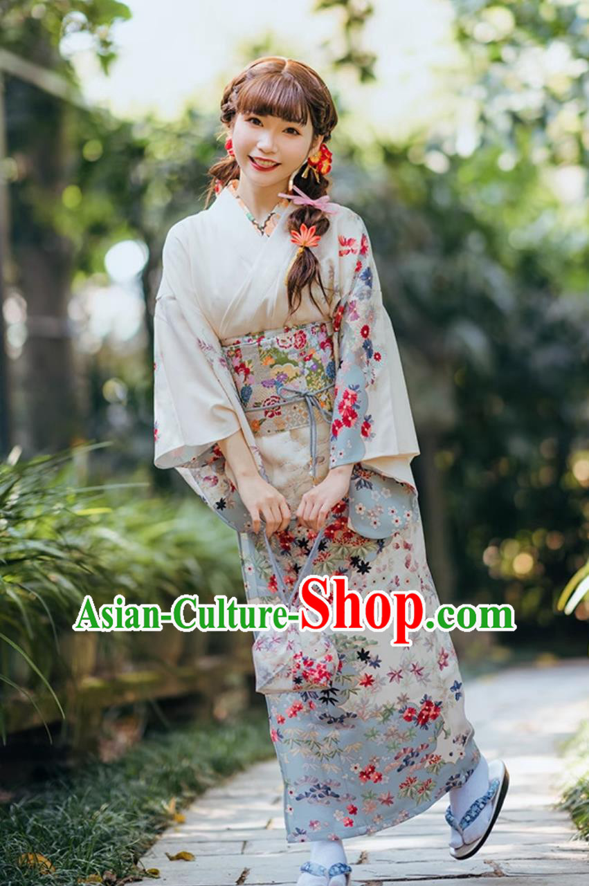 Japanese Kimono Women Improved Kimono Formal Print Dress