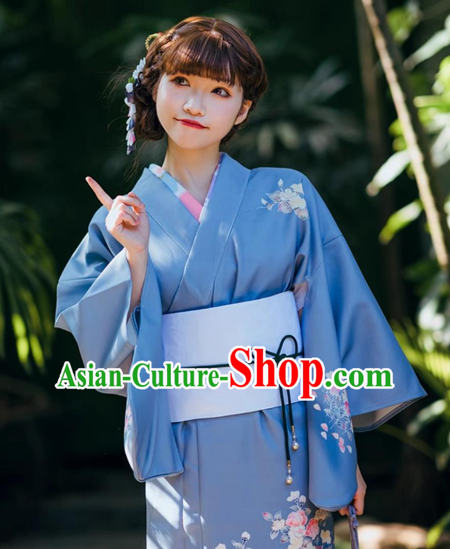 Girl Japanese Bathrobe Gentle Retro Japanese Improved Morandi Kimono