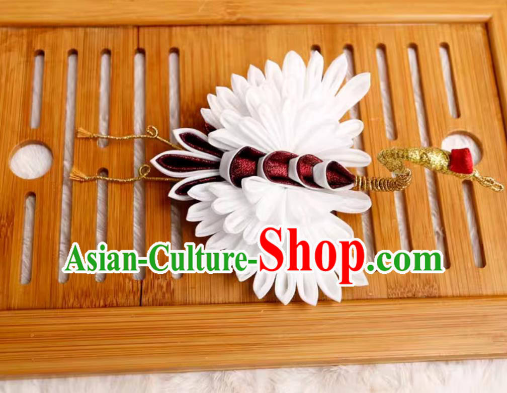 Handmade Headpiece Japanese Wedding Hair Jewelry Crane Hairpin Kimono Headwear