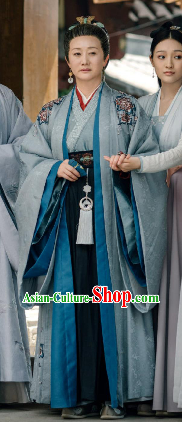 Chinese Ancient Matriarch Hanfu Dress TV Series Jun Jiu Dowager Countess Fang Clothing