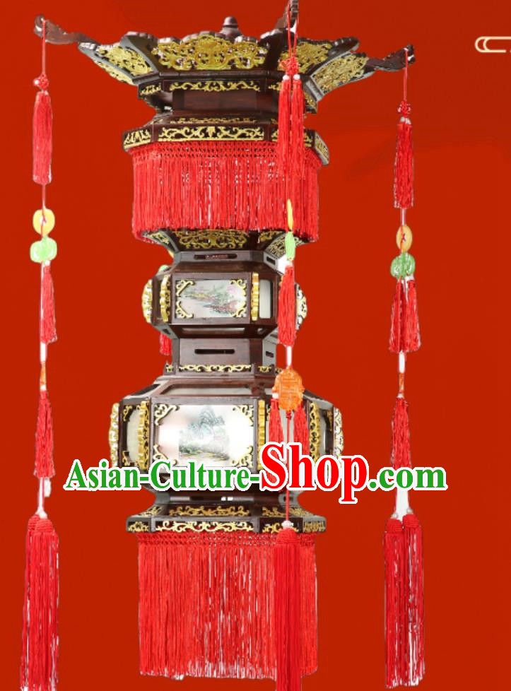 120cm Antique Solid Wood Chandelier Palace Temple Film And Television City Chinese Style Solid Wood Floor Palace Lantern Birch Classical Chinese Garden Lamp