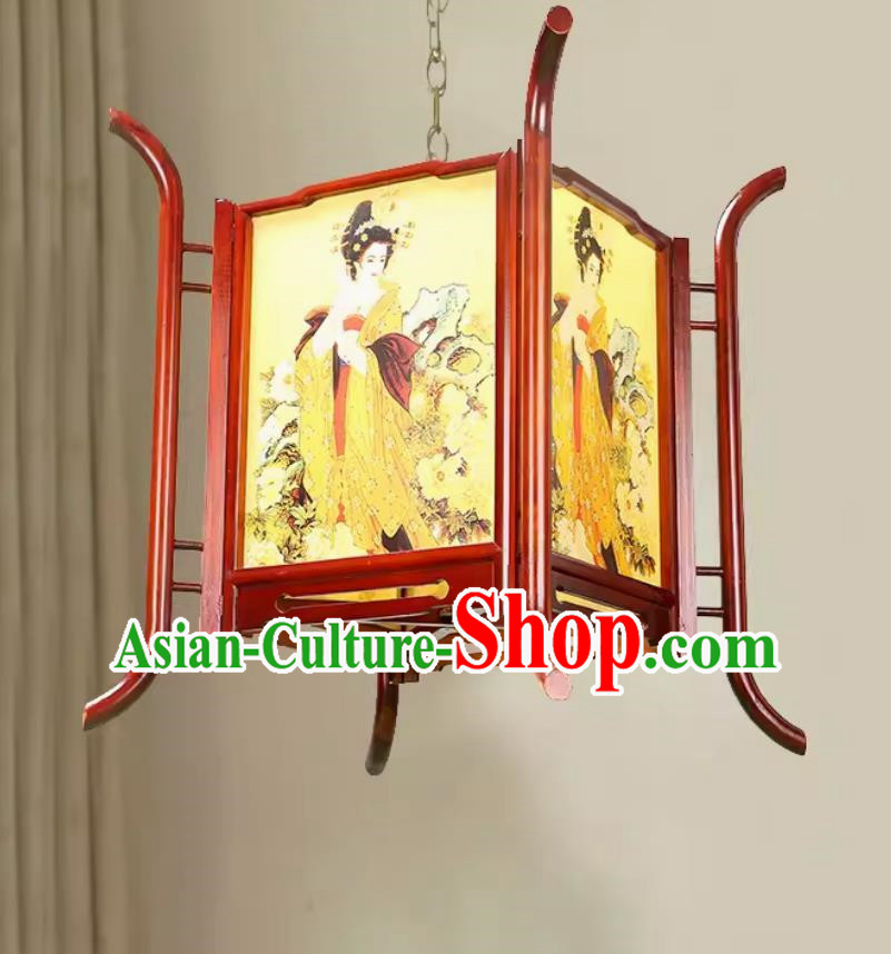 60cm Chinese Antique Palace Lantern Solid Wood Lantern