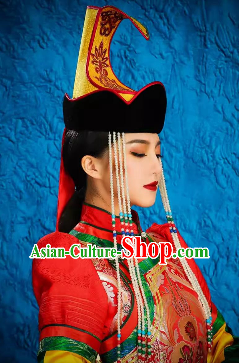 Mongolian Millinery Ethnic Minority Exotic Bridal Headwear Wedding Stage Performance