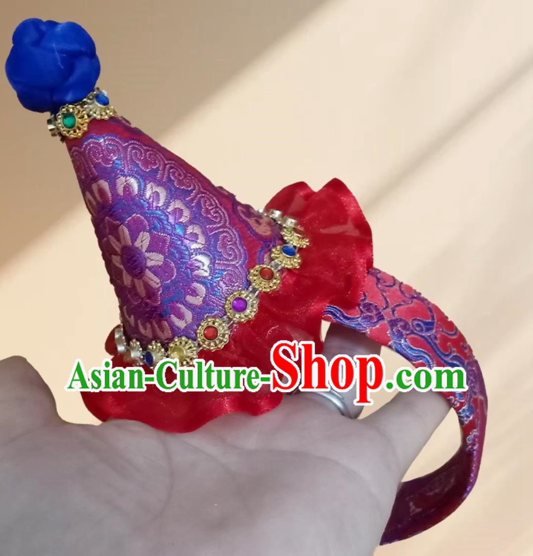 Rose Red Mongolian Children Hairbands And Hairpins Ethnic Minority Accessories