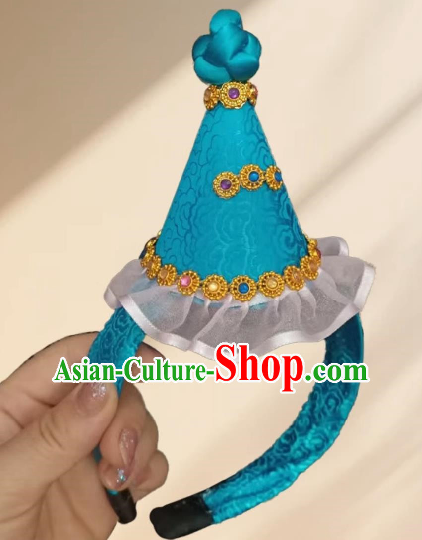 Lake Blue Mongolian Children Hairbands And Hairpins Ethnic Minority Accessories