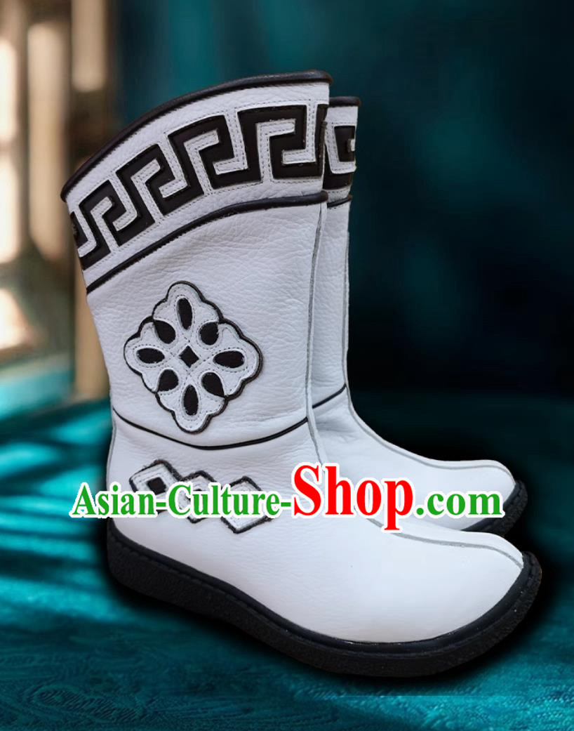 Children Mongolian Boots Autumn And Winter Ethnic Style Leather Boots Genuine Leather Martin Boots For Boys And Girls Dance Performance Boots