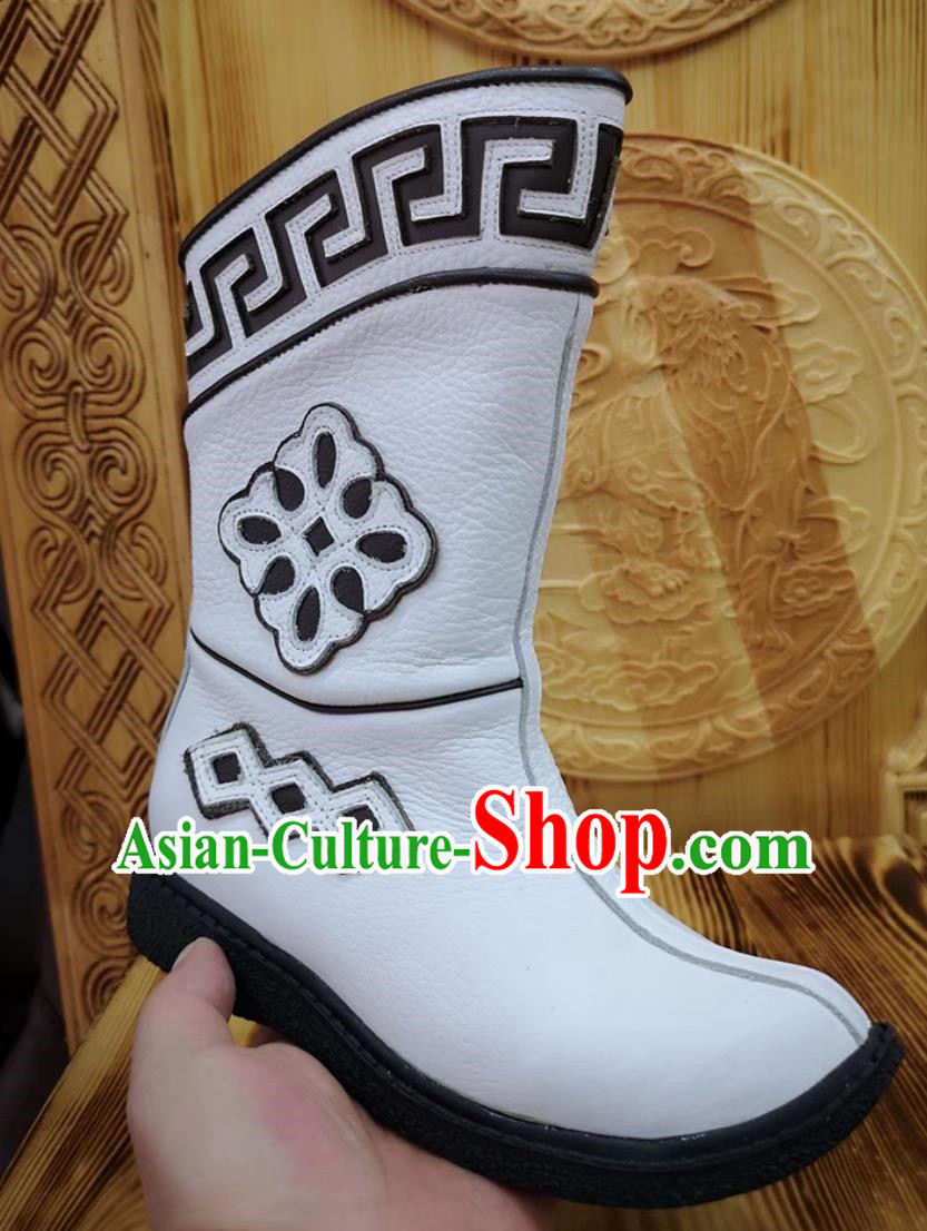 Children Mongolian Boots Autumn And Winter Ethnic Style Leather Boots Genuine Leather Martin Boots For Boys And Girls Dance Performance Boots