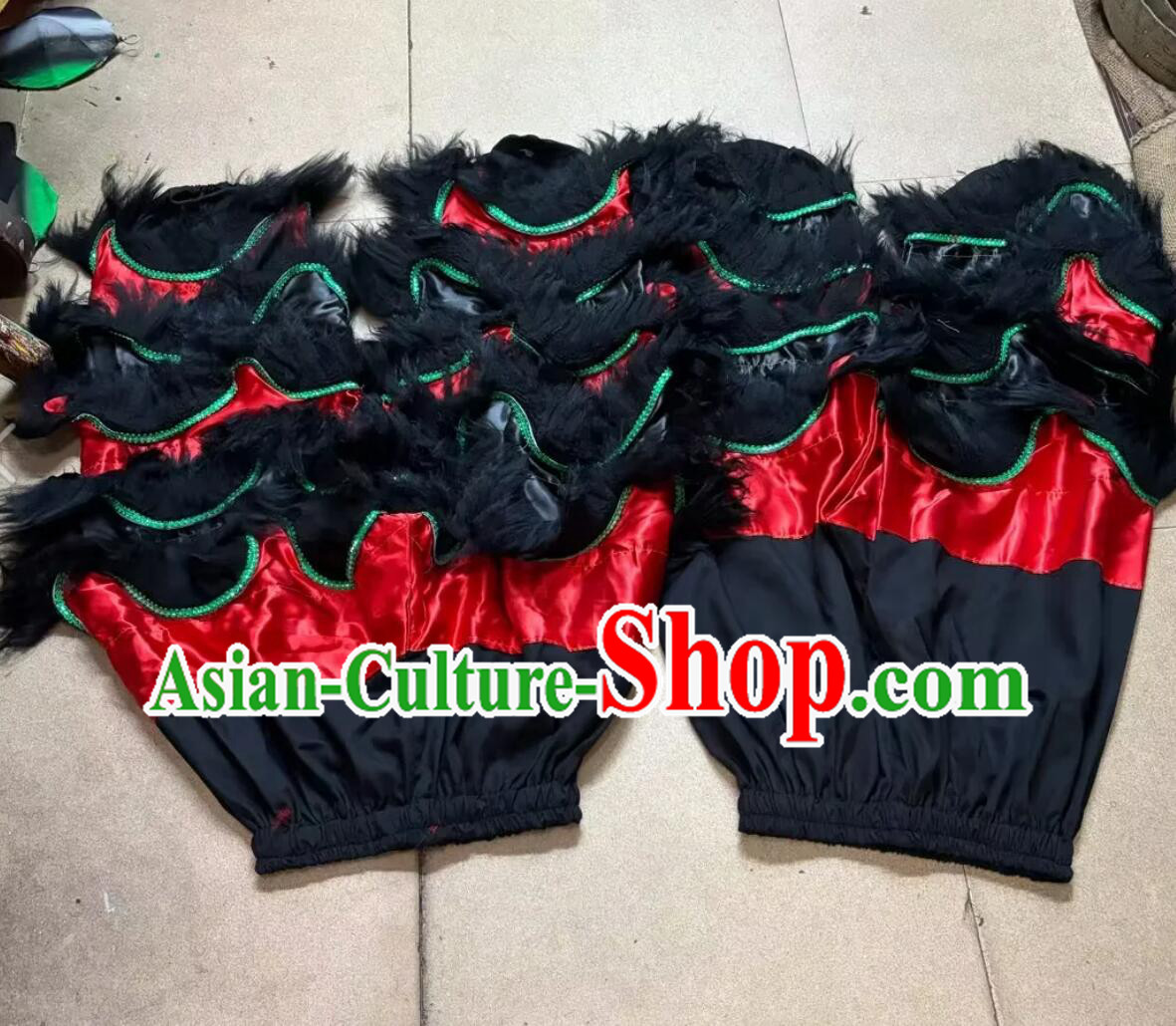 Lion Dance Performance Trousers 2 Handmade Black Woolen Pants Chinese Traditional Lion Dance Pants