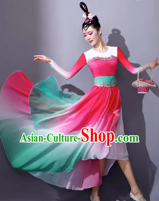 Classical Dance Costumes For Women Chinese Modern Opening Gradient Dance Performance Clothing Umbrella Dance Long Dress