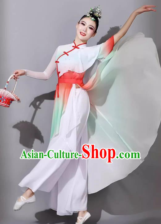 Classical Dance Performance Outfit Women Graceful Solo Dance Costume Chinese Fan Dance Clothing
