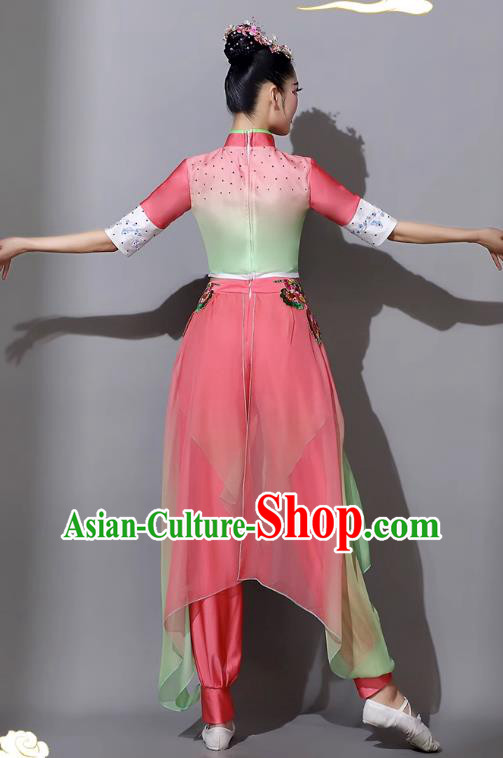 Jiaozhou Yangge Dance Performance Costume Female Chinese Fan Dance Clothing Art Examination Outfit